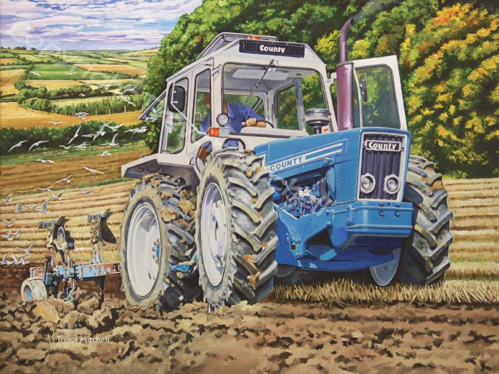 County Tractor Ploughing 18x24 inch oil on canvas, £395.